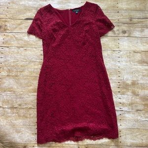 Wine Lace Dress